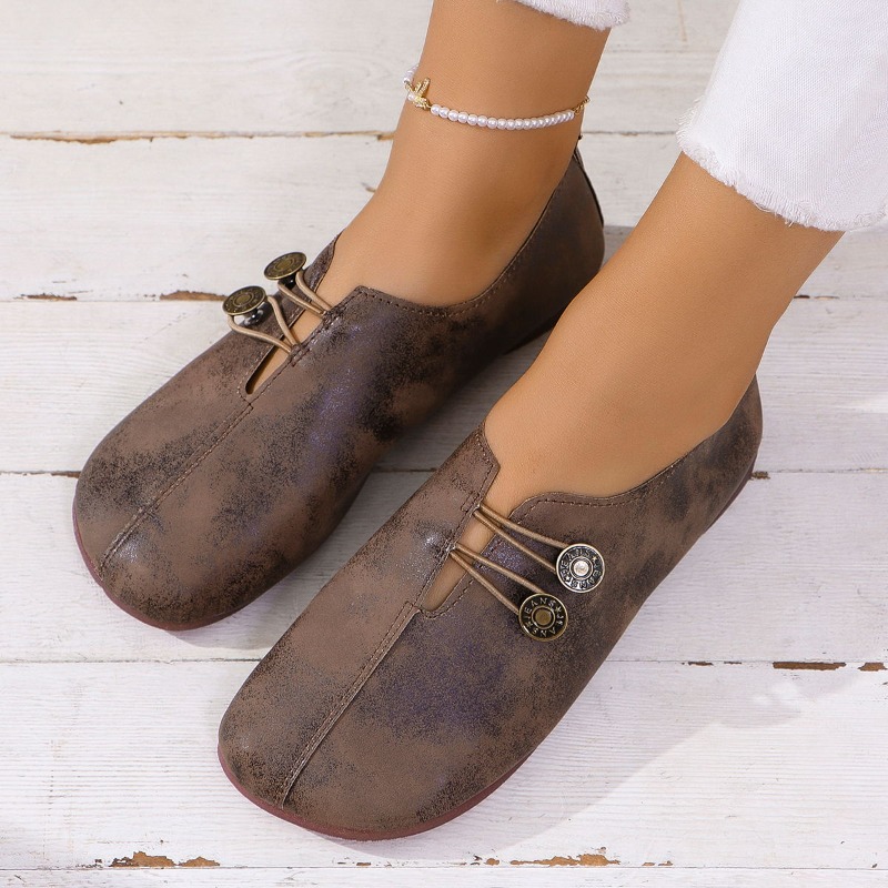 Ethnic Fashion Brand - Tênis Feminino Casual Confortável com Botões,