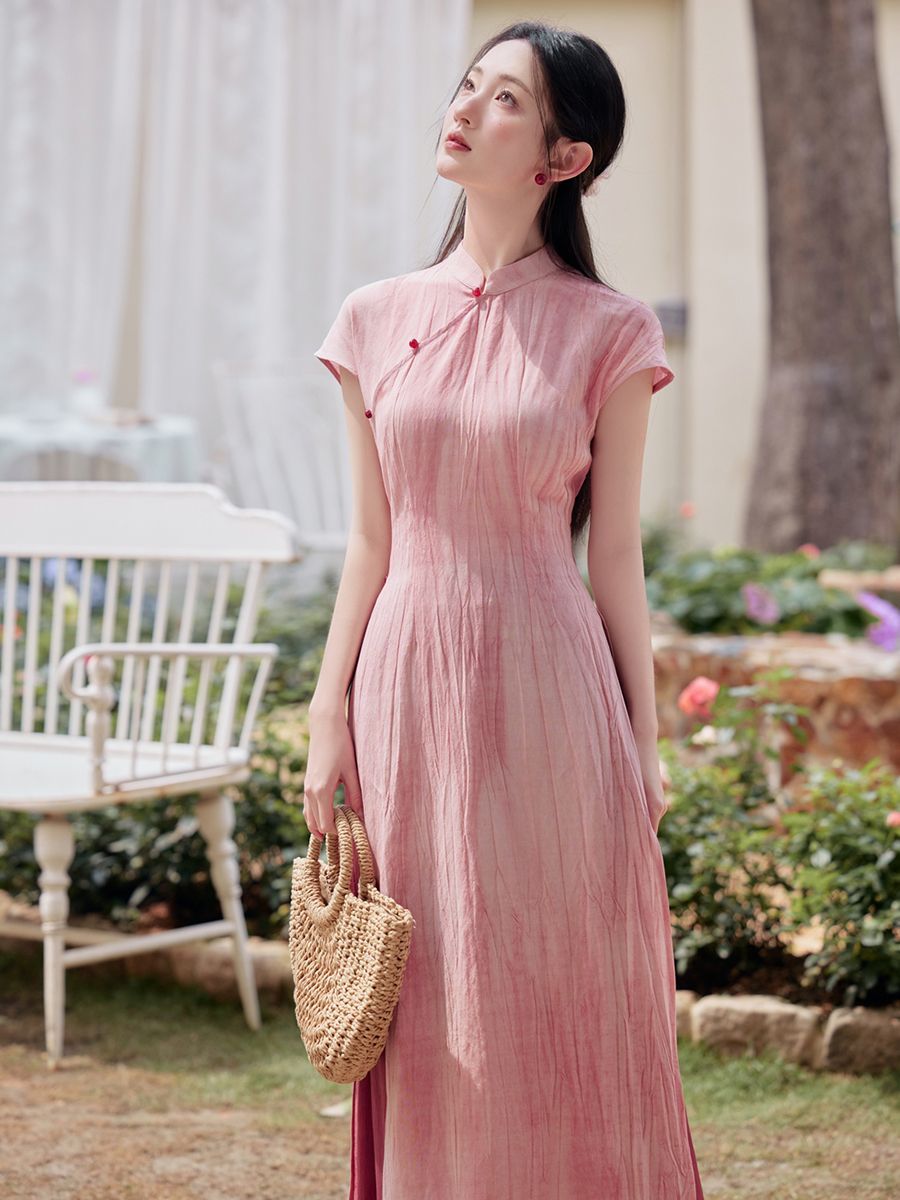Vestido longo vintage com calç - Ao Dai Vietnam Dress avaliação e preço