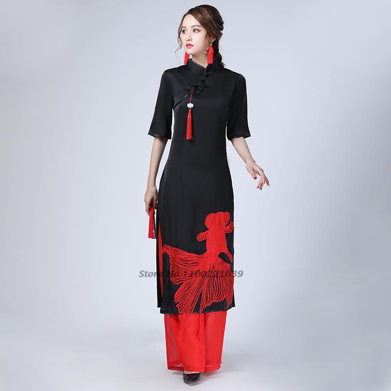 2026 Conjunto Qipao Vintage Vi - Ao Dai Vietnam Dress avaliação e preço